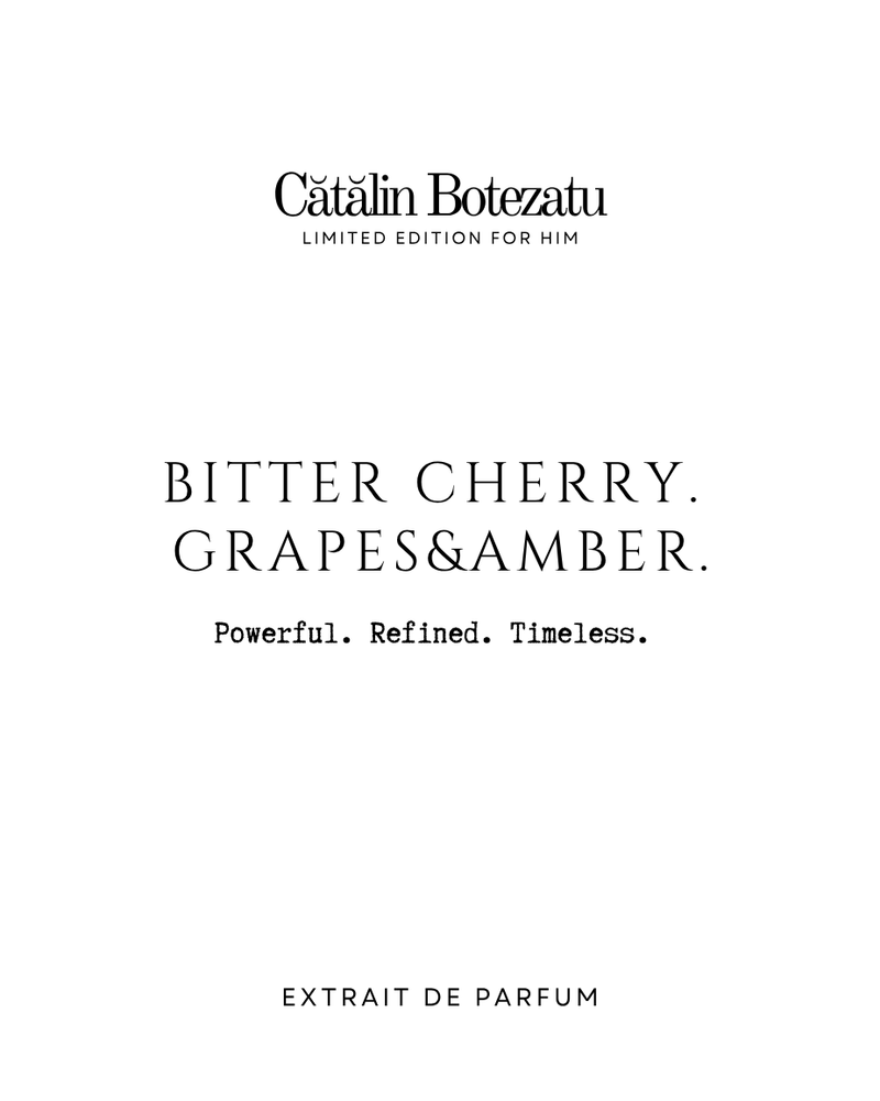 BITTER CHERRY. GRAPES & AMBER.
