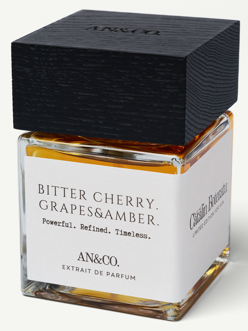 BITTER CHERRY. GRAPES & AMBER.